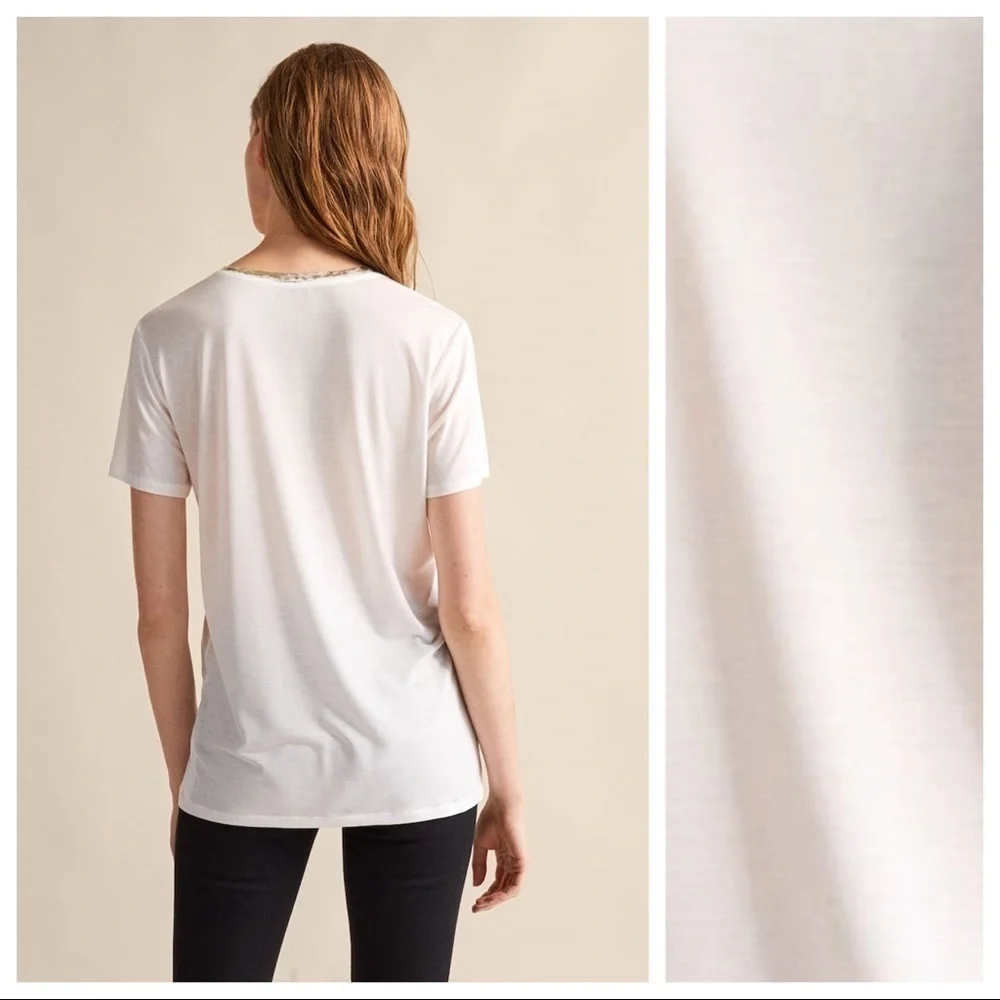 NWT. Massimo Dutti White T-shirt. Size XS.